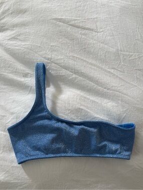 Triangl One Shoulder Glitter Top